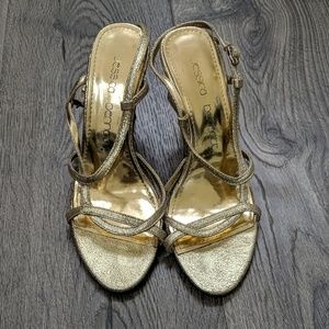 Jessica Bennett strappy dress sandals in gold